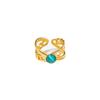 Anillo de acero de titanio geométrico transfronterizo europeo y americano, nicho de alta gama, apertura ajustable, diseño de temperamento retro, anillo simple