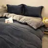 Conjunto de quatro peças de leite veludo espesso de inverno, conjunto de três peças de flanela, lençol e capa de edredom, antiestático para dormir nu, impressão e tingimento reativos