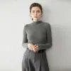 Camisa Básica Gola Alta Meia-Calça para Mulheres, Manga Longa, Ajustada ao Corpo, Novo Estilo, Amiga da Pele, Pronta para Usar, Suéter de Malha de Caxemira para Outono e Inverno