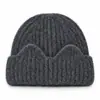 Bonito Gorro de Punto con Orejas de Gato para Mujer Otoño Invierno Cálido de Lana Versátil Adelgazante para la Cara Protección para los Oídos Gorro para el Frío ins Moderno