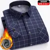 Venta Directa de Fábrica Camisa Cálida para Hombre Invierno Terciopelo Engrosado Cuadros Manga Larga Tallas Grandes
