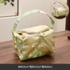 Juego de Té Cerámico para Viaje con Una Tetera y Dos Tazas en Estilo Chino Tradicional, Cafetera de Té Portátil con Bolso