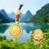 Novo modelo do pingente de chaveiro de liga do zodíaco "Bacia do Tesouro", acessório de metal de alta qualidade estilo chinês giratório fábrica