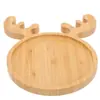Sombrero de Navidad de Madera Transfronterizo Reno Dibujo Animado de Pascua Bandeja Decorativa Hogar Snack Fruta Seca Fruta Bandeja de Madera