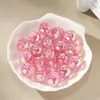 [Fluorescente] Mar de Flores Agujero Recto Cuentas Redondas 16mm Cuentas Hecho a Mano DIY Pulsera Cadena de Mano Accesorios para Bolsas