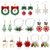 Brincos de Natal Laço Sino Liga Árvore de Natal Papai Noel Conjunto Combinado Brincos de Natal
