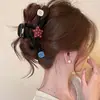 Pinza para el pelo coreana para mujer, pinza de tiburón de estilo simple, pasador de alta gama, pinza para la parte trasera de la cabeza, pinza de hueso de dragón con lunares