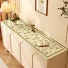 Mantel para mesa auxiliar estilo americano, sensación de lujo ligero y alta gama, tapete protector para encimera de mueble de TV, mantel largo con estampado floral pequeño, tapete para zapatero
