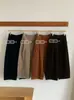 Calça cropped de veludo cotelê de cintura alta, corte reto e largo, estilo retrô americano, nova para Outono/Inverno