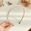 Aro de Cabelo com Pérolas Headband de Primavera Feminino Carimbo de Cabelo Elegante Celebridade Cyber High-end Versátil para Sair Bundle de Cabelo Retrô Francês Headwear