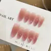 Uñas Portátiles Mago Morado Estilo Francés Transparente Manicura Producto Terminado Manicura Hecha a Mano Desmontable Suave Hecho a Mano Uñas Portátiles