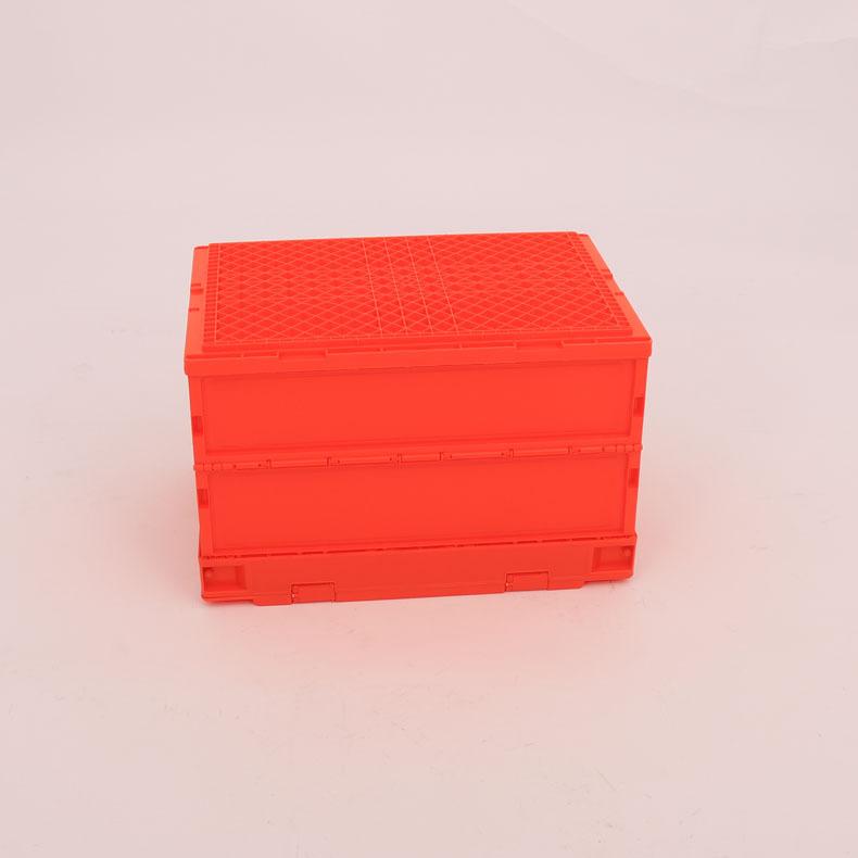 530-340可折叠塑胶周转箱 橙色塑料折叠箱户外