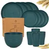 Conjunto de Tigelas e Pratos Transfronteiriços Palha de Trigo Tigela Doméstica Copo Prato Talheres Portáteis Prato de Jantar Prato de Copo Tigela de Arroz