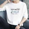2026 Nueva Camiseta de Algodón Puro de Manga Larga para Hombre, Top de Otoño, Marca de Moda Tendencia, Camiseta Base 100% Algodón