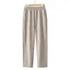 Otoño Nuevo Estilo Ropa para Mujeres de Mediana Edad y Mayores Capa Base Pantalones de Pierna Recta Color Sólido Cintura Elástica Casual Talla Extra Pantalones Largos de Mamá