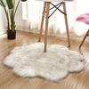Alfombra de felpa blanca estilo europeo para sala de estar, con forma de flor de ciruelo, para invierno, para dormitorio, mesita de noche, de lana sintética