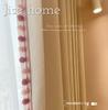 Creme anti-rugas finas estilo japonês sala de estar branca quarto varanda janela saliente bola de pelo quarto de criança estilo menina cortina fofa textura