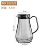 Tetera de Vidrio Diamantado Gris Ahumado para el Hogar, Juego de Tazas de Té para Invitados en la Sala de Estar, Tetera de Gran Capacidad para Agua Fría, Juego de Té