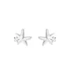 Pendientes de Estrella de Mar de Plata de Ley S999 Verano Nuevo Estilo Caliente Simple Accesible Lujo Elegante Perforación de Oreja Joyería para Dormir para Mujeres