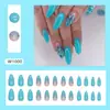 Popular Comercio Exterior Primavera y Verano Fresca Moda Estilo Ins Europeo y Americano Brillante Lentejuela Usable Cuadrado Longitud Media Uñas Usables