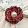 Accesorios de Lujo Ligero Retro Perla con Borde Dorado Estilo Chanel Florales de Alta Gama para Manualidades, Broches, Decoraciones para Zapatos y Accesorios de Vestimenta