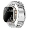 Pulseira de metal titânio aplicável para Apple Watch 38mm 42mm Pulseira de smartwatch de metal Homem de Ferro