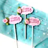 Pastel de Fiesta Decoración Tarjeta en Blanco Serie Polvo Escribir Amor feliz Rosa Tierno cumpleaños Lazo