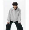 Moletom com Capuz Bordado Estrela Americana Masculino Outono Design Pesado Senso de Estilo Manga Longa Top Streetwear Versátil Moletom Esportivo