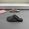 Sandálias Planas Super Populares com Strass Completo, Malha Respirável, Novidade Primavera/Verão 2026 para Mulheres, Sapatos Casuais Fechados Refrescantes para Uso Externo