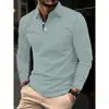 Comercio Exterior Primavera y Otoño Nueva Camisa Polo para Hombre Cuello Solapa Manga Larga Golf Casual Deportiva Top Camiseta de Color Contrastante