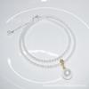 Collar con colgante de hebilla multifunción y pequeñas cuentas de arroz, collar sencillo que combina con todo, cadena para bufanda, collar con cuentas de madreperla