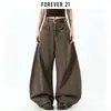 Calça jeans americana de rua com corte curvo para homens e mulheres, primavera e outono, cintura alta, solta, modeladora, casual, versátil, moderna, de perna larga