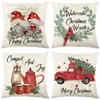 Funda de almohada navideña más vendida transfronteriza con estampado festivo de Papá Noel, funda de almohada para decoración del hogar, venta al por mayor directa del fabricante