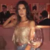 AYJ Amazon Lentejuelas Fiesta de Noche Cóctel Camisola Sexy con Malla Metálica de Lentejuelas Espalda Descubierta