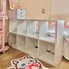 Estante, prateleira de armazenamento de piso, estante divisória semi-fechada para quarto ao lado da cama, armário de armazenamento, armário de grade, armário de oito compartimentos