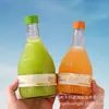 Botella de Vino de Vidrio con Patrón de Glaciar de 750 ml, Botella Decantadora Auto Sellante para Vino Casero, Botella Transparente con Rayas Verticales para Vino de Frutas de 500 ml, Botella para Bebidas