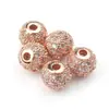 Acessórios para Joias 6/8/10mm Cobre Inlay Zircônio Contas Redondas Pulseira de Joias Contas Espaçadoras Bolas de Diamante com Contas Contas Soltas Atacado