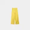 Calças Casuais Femininas, Calças de Linho Tencel Wide-Leg, Estilo Fino de Verão, Calças Verde Fruta, Linho Rain Dew, Sensação de Luxo Leve e Alta Qualidade