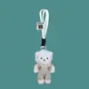 Macacão Fofo Urso Rosa Coelho Desenho Animado Boneca Pingente de Mochila Casal Chaveiro de Pelúcia Pequeno Presente