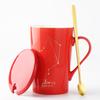 Taza de Agua de Cerámica de Alto Valor de Color con Tapa y Cuchara Taza de Té para Oficina Regalo de Boda Año Nuevo Taza Regalo de Mano Patrón Imprimible