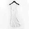 Tangge Primavera y Verano Seda de Morera Suelta Cuello en V Encaje Seda Camisola Camisón Sexy Pijama Seda Enagua Base