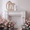Mueble Decorativo de Chimenea de Madera Maciza Retro Francés Estante de Chimenea Falsa Blanco y Negro Europeo y Americano Accesorios de Fotografía para B&B