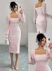 Vestido de Punto Elegante con Retazos de Ajuste Delgado, Nuevo Estilo Otoño 2026 para Mujer