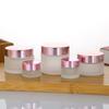 Botella de Vidrio Esmerilado para Crema con Tapa Dorado Rosa, Botella de Muestra para Loción de Cuidado de la Piel, 30g 50g Botella Vacía Reutilizable para Crema Facial Crema para Ojos