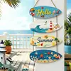 Decoração de Parede Popular de Verão Oceânica Transfronteiriça Placa de Madeira de Praia Ornamento Pendurado de Vela de Barco Tema Praia Prancha de Surf