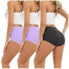 [Paquete de 3] Ropa Interior de Encaje para Mujer Talla Grande de Comercio Exterior de Aliexpress Color Sólido Bragas de Cintura Alta Versión Europea y Americana Grande