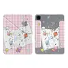 Libro de animación estilo flip book a cuadros rosas, pequeño, de dibujos animados, adecuado para funda protectora de tableta iPad de 10.2 pulgadas, extraíble, Air 10/11ª gen 87