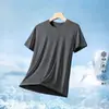 Camiseta Masculina Casual Fitness de Secagem Rápida para Verão, Manga Curta, Respirável, Cor Sólida, Gola Redonda, Meia Manga