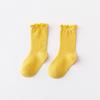 Primavera y Verano Nuevos Calcetines de Malla para Niños Algodón Niñas Aman Color Caramelo Borde Oreja de Madera 1-12 Años Bebé Calcetines Zhuji