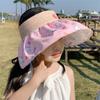 Sombrero de sol de verano para niños, estilo coreano, para hombres y mujeres, con ala grande, de goma negra, bonito y grande.